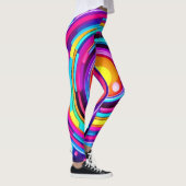 ネオン円渦パターン レギンス (右)