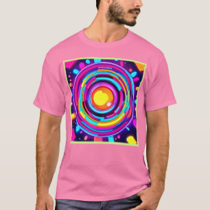 ネオン円渦パターン Tシャツ