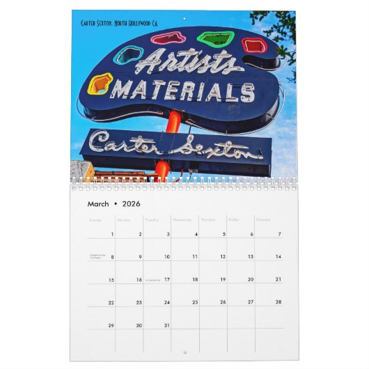 ネオン写真の私たちのタイムカレンダーのためのシンボルや象徴 カレンダー (3月 2026)