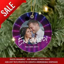 ネオン写真クリスマスデコリサイケデリックーモダン セラミックオーナメント