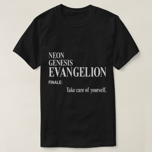 ネオン創世記エヴァンゲリオン自気に身のTSを取る Tシャツ (デザイン正面)