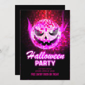 ネオン効果大人ハローウィンパーティ 招待状 (正面/裏面)
