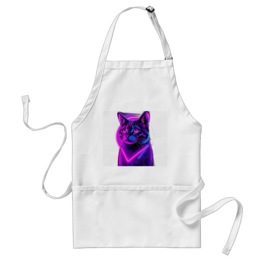 ネオン合成波キャットアート スタンダードエプロン (正面)
