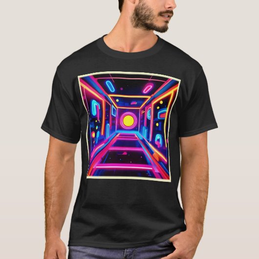 ネオン回廊：デジタルオデッセイ Tシャツ (正面)