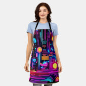 ネオン回路の夢 エプロン (着用した状態)