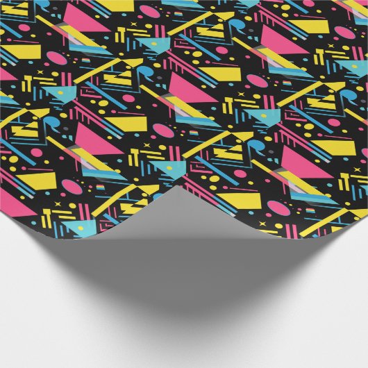 ネオン図形モダンブラストカラフル図形パターン ラッピングペーパー (角)