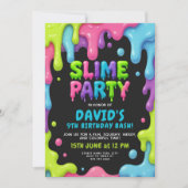 ネオン垂れのスライム誕生日パーティー 招待状 (正面)
