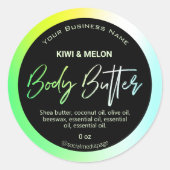 ネオン型ホログラフィックおよびブラック体バターラベル ラウンドシール (正面)