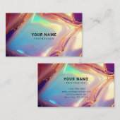 ネオン型ホログラフィック質感 モダン 名刺 (正面/裏面)