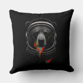 ネオン塗料が滴る宇宙飛行士クマの宇宙動物 クッション (裏面)