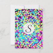 ネオン多彩のおもしろいの紙吹雪 招待状 (裏面)