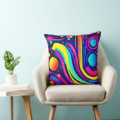 ネオン夢：デジタルサイケデリックオデッセイ クッション (椅子)