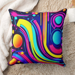 ネオン夢:デジタルサイケデリックオデッセイ クッション