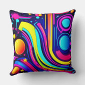 ネオン夢：デジタルサイケデリックオデッセイ クッション (裏面)