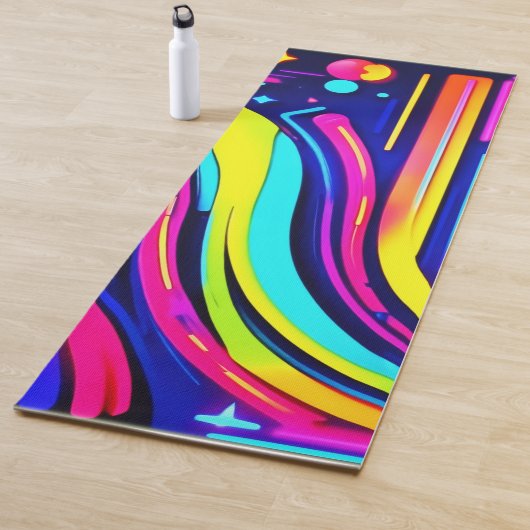 ネオン夢:デジタルサイケデリックオデッセイ ヨガマット (インサイチュ)