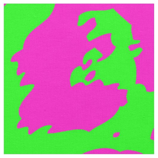 ネオン大きな猫プリント ファブリック (クローズアップ)