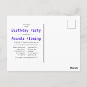 ネオン大人バーチャルドリンク誕生日パーティー ポストカード (裏面)