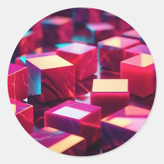 ネオン大理石立方体 ラウンドシール (正面)