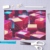 ネオン大理石立方体 薄葉紙 (クラフト)