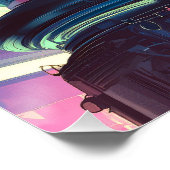 ネオン失ったの雨の中で | サイバーパンクアニメガール ポスター (コーナー)