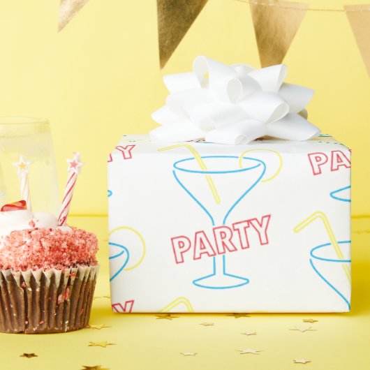 ネオン姿包装紙 ラッピングペーパー (誕生日パーティー)