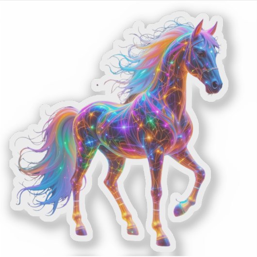 ネオン威厳のあるウマ シール (正面)