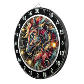 ネオン威厳のあるホースアドベンチャーデザイン ダーツボード (正面右)