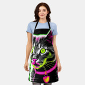 ネオン子猫フェネアート エプロン (着用した状態)