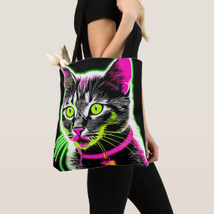 ネオン子猫フェネアート トートバッグ