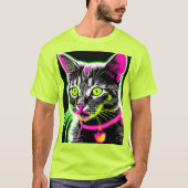 ネオン子猫フェネアート Tシャツ (正面)