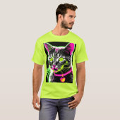 ネオン子猫フェネアート Tシャツ (正面フル)