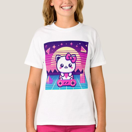 ネオン子猫 Tシャツ (正面)