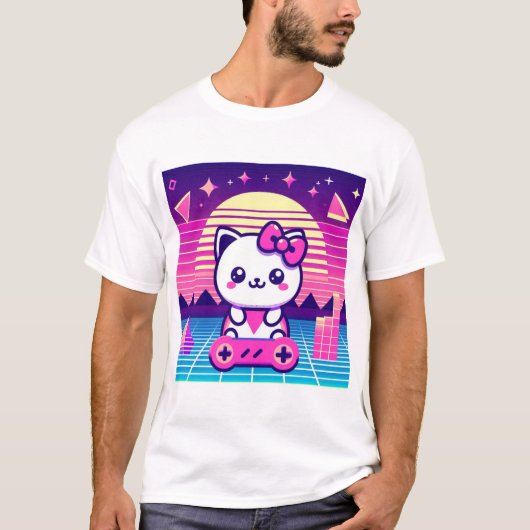 ネオン子猫 Tシャツ (正面)