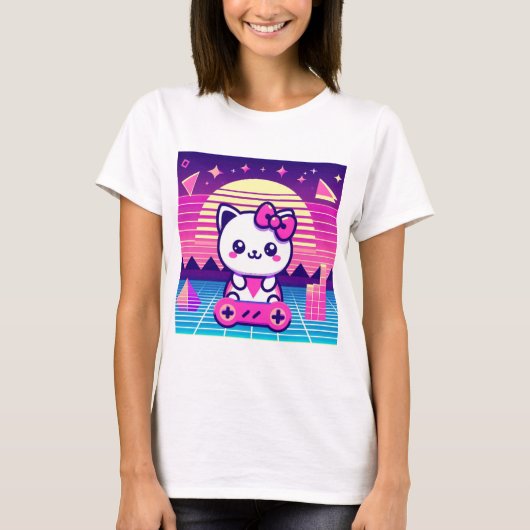 ネオン子猫 Tシャツ (正面)