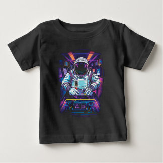 ネオン宇宙飛行士コズミックスペース探査グラフィック ベビーTシャツ