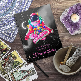 ネオン宇宙飛行士宇宙ナイトスカイピンク ノートブック