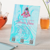 ネオン宇宙飛行士宇宙ピンク&ブルータロット価格表 台座サイン (インサイチュ)