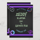 ネオン宇宙 招待状 (正面/裏面)