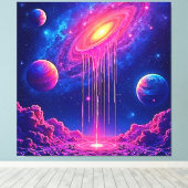 ネオン宇宙: 星の光が滴る キャンバスプリント (インサイチュ (ウッドフロア))