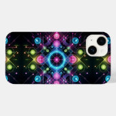 ネオン対称性 – 未来主義的な幾何学グローPhone Ca Case-Mate iPhoneケース (裏面 (横))