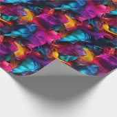 ネオン対称抽象芸術 ラッピングペーパー (角)