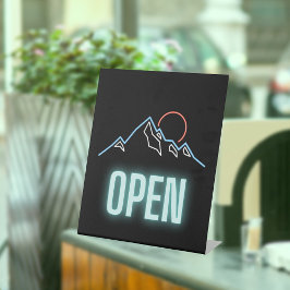 ネオン山脈オープン 台座サイン