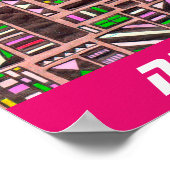 ネオン市のスローガン未来的なアポップ・アートのート ポスター (角)