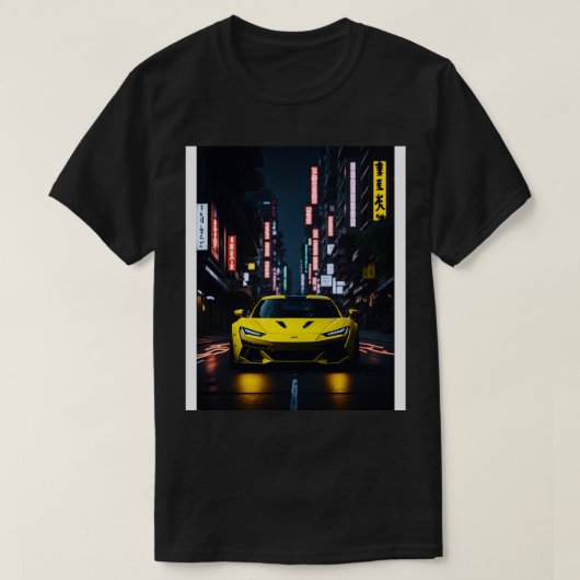 ネオン市のダークイエロース日本のポーツ1 Tシャツ (デザイン正面)