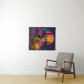 ネオン市の通りで踊る狂気カップル タペストリー (インサイチュ(横))