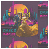 ネオン市の通りで踊る狂気カップル ファブリック (クローズアップ)