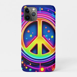 ネオン平和シンボルアート iPhone 11 PROケース