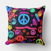 ネオン平和シンボルパターン クッション (正面)