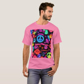ネオン平和シンボルパターン Tシャツ (正面フル)