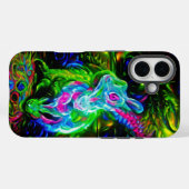 ネオン幻想のサイケデリック・ラビットドラゴン Case-Mate iPhoneケース (裏面 (横))